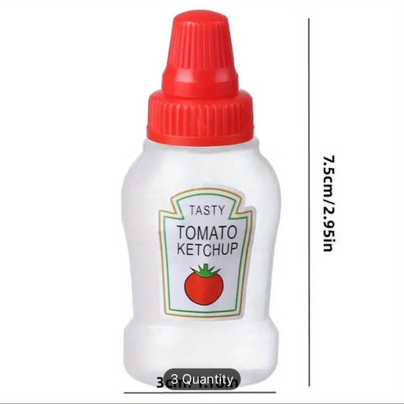4 Piece Mini Portable Condiment Bottles - Perfect For On-the-Go Travelers - Picture 2 of 6